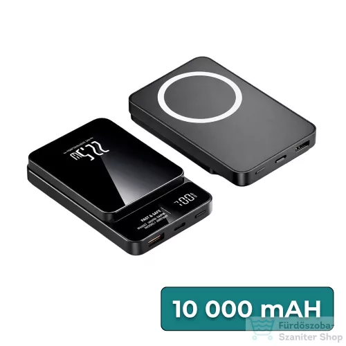Leziter Powerbank Wireless 10000 mAH 2A 22,5W fekete HTMW-10000-Black