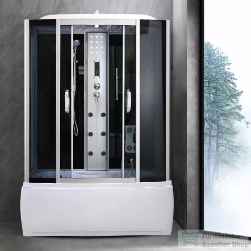 Leziter Emilia 150 Hidromasszázs Kádkabin elektronikával Black HTSR-150B