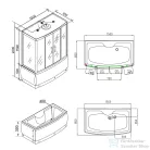 Leziter Emilia 150 Hidromasszázs Kádkabin elektronikával Black HTSR-150B