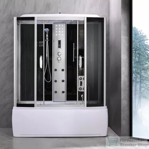 Leziter Emilia 170 Hidromasszázs Kádkabin elektronikával Black HTSR-170B