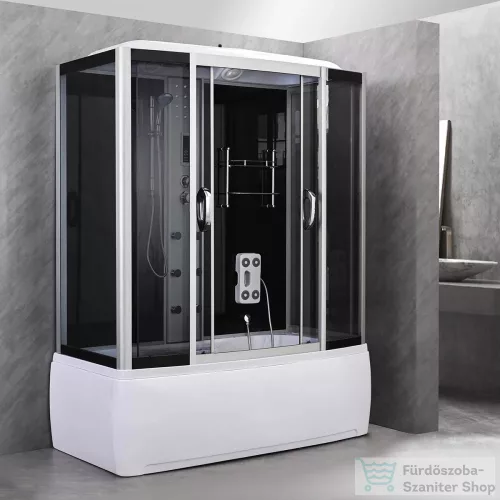 Leziter Emilia 170 Hidromasszázs Kádkabin elektronikával Black HTSR-170B