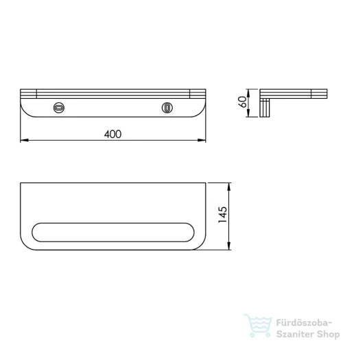 Sapho HIMALAYA polc törölközőtartóval, 400x145mm, bambusz (HY19)
