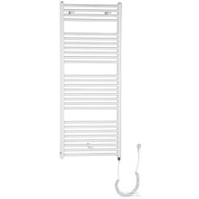   AQUALINE DIRECT-E elektromos fürdőszobai radiátor fűtőpatronnal, egyenes, 600x1320cm, 600W, fehér (ILE36T)