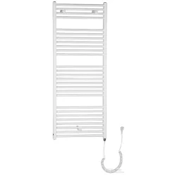   AQUALINE DIRECT-E elektromos fürdőszobai radiátor fűtőpatronnal, egyenes, 600x1320cm, 600W, fehér (ILE36T)
