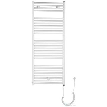   AQUALINE DIRECT-E elektromos fürdőszobai radiátor fűtőpatronnal, egyenes, 600x1320cm, 600W, fehér (ILE36T)