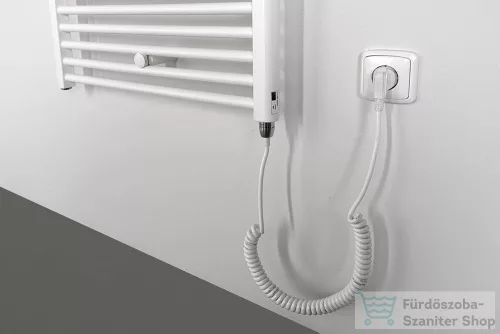 AQUALINE DIRECT-E elektromos fürdőszobai radiátor fűtőpatronnal, egyenes, 600x1320cm, 600W, fehér (ILE36T)