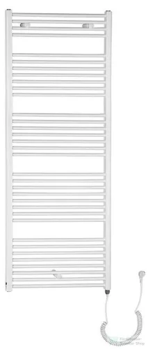 AQUALINE DIRECT-E elektromos fürdőszobai radiátor fűtőpatronnal, egyenes, 600x1680cm, 800W, fehér (ILE66T)