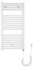 AQUALINE DIRECT-E elektromos fürdőszobai radiátor fűtőpatronnal, egyenes, 450x960cm, 300W, fehér (ILE94T)