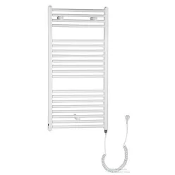   AQUALINE DIRECT-E elektromos fürdőszobai radiátor fűtőpatronnal, egyenes, 450x960cm, 300W, fehér (ILE94T)
