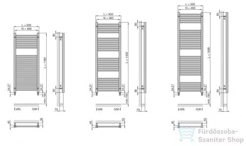 Zehnder Impa 1000x500 mm fehér radiátor IMP-100-050