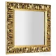 SaphoZEEGRAS tükör fa kerettel, 90x90cm, arany (IN416)