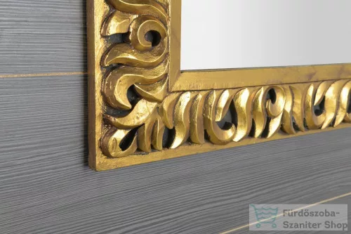 SaphoZEEGRAS tükör fa kerettel, 90x90cm, arany (IN416)