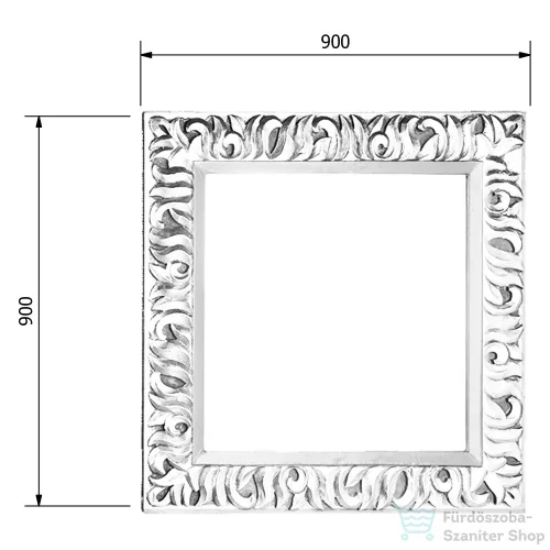 SaphoZEEGRAS tükör fa kerettel, 90x90cm, arany (IN416)