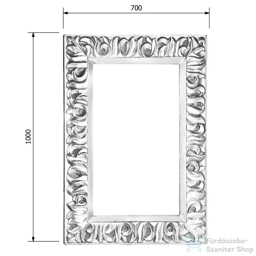 Sapho ZEEGRAS tükör fa kerettel, 70x100cm, antik ezüst (IN432)