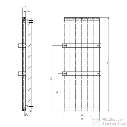 Sapho MAGNIFICA radiátor 456x1206 cm, 549W, textúrált fehér IR135