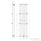 Sapho COLONNA fürdőszobai radiátor, 450x1800mm, 910W, fehér (IR141)