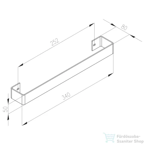 Sapho COLONNA törölközőtartó 298x74mm, csiszolt inox IRPA12
