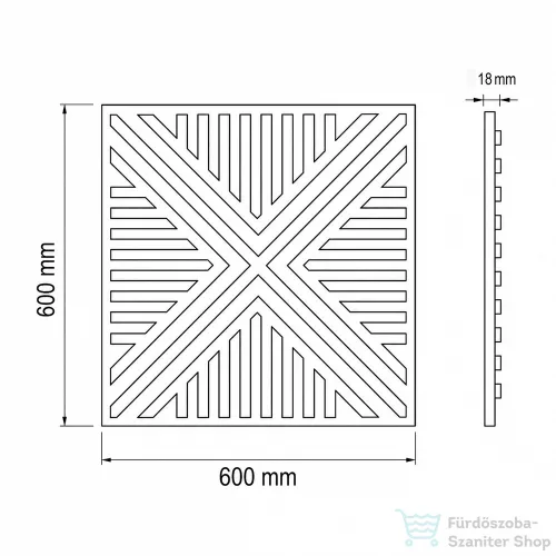 Leziter Akusztikus falpanel Deco VII bambusz hatású 60x60x1,8 cm J01TF06-BAM
