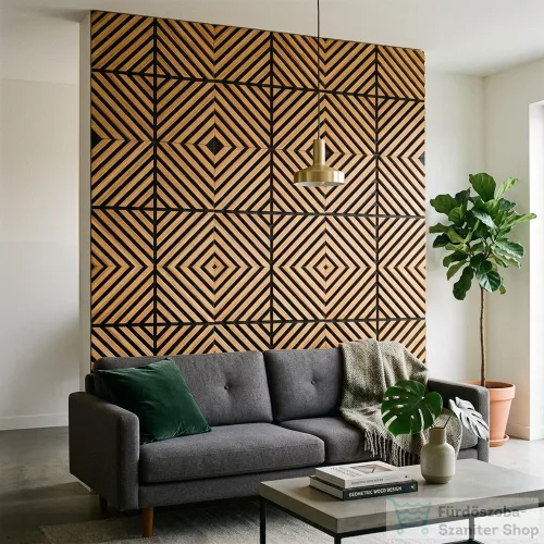 Leziter Akusztikus falpanel Deco IX bambusz hatású 60x60x1,8 cm J01TF14-BAM