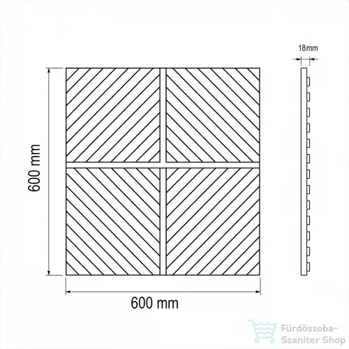 Leziter Akusztikus falpanel Deco IX olajos tölgy hatású 60x60x1,8 cm J01TF14-OAK
