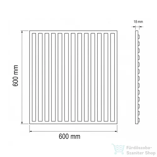 Leziter Akusztikus falpanel Deco II bambusz hatású 60x60x1,8 cm J01TF15-BAM