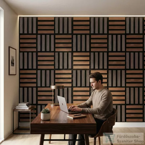 Leziter Akusztikus falpanel Deco X dió hatású 60x60x1,8 cm J01TF16-WAL