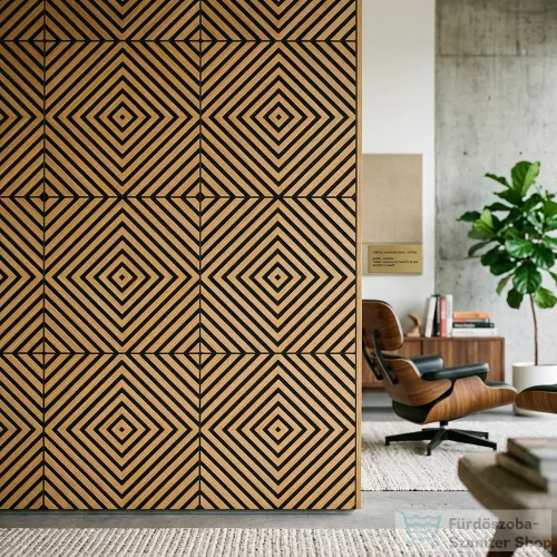 Leziter Akusztikus falpanel Deco XI bambusz hatású 60x60x1,8 cm J01TF24-BAM