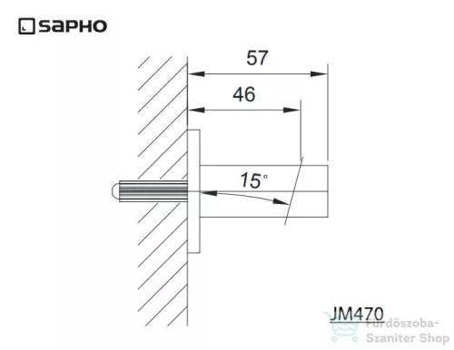 Sapho JUMPER fali fix kézizuhanytartó, króm (JM470)