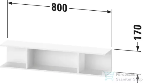 Duravit KETHO.2 80x17x15 cm-es fali polc rögzítőszettel, matt sötét dió K21208021210000