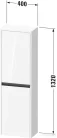 Duravit KETHO.2 132x40x24 cm-es, fali, 2 ajtós bútor, balos, szupermatt taupe K21319L83830000