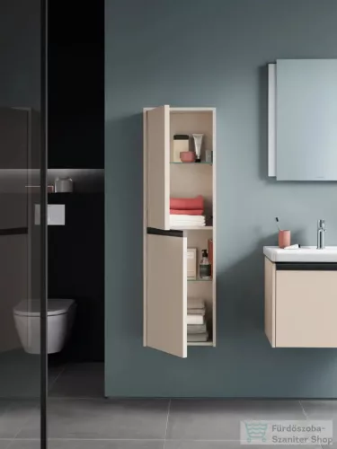 Duravit KETHO.2 132x40x24 cm-es, fali, 2 ajtós bútor, balos, szupermatt taupe K21319L83830000