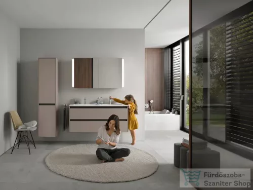 Duravit KETHO.2 176x40x36 cm-es, fali, 2 ajtós magas szekrény, balos, matt bazalt K21329L43430000