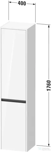 Duravit KETHO.2 176x40x36 cm-es, fali, 2 ajtós magas szekrény, jobbos, matt grafit K21329R49490000