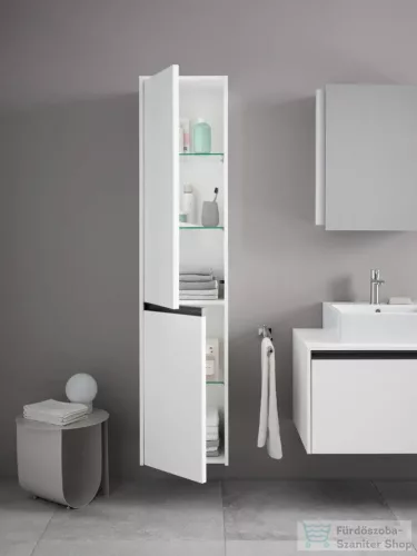Duravit KETHO.2 176x40x36 cm-es, fali, 2 ajtós magas szekrény, jobbos, szupermatt fehér K21329R84840000