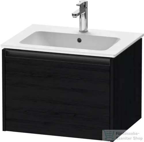 Duravit KETHO.2 61x48 cm-es, 1 fiókos fali szekrény, 233663XXX mosdóhoz, matt fekete tölgy K25062016160000