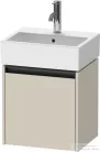 Duravit KETHO.2 43,4x33,8 cm-es, 1 ajtós alsószekrény mosdó és csaptelep nélkül, balos, szupermatt taupe K25070L83830000