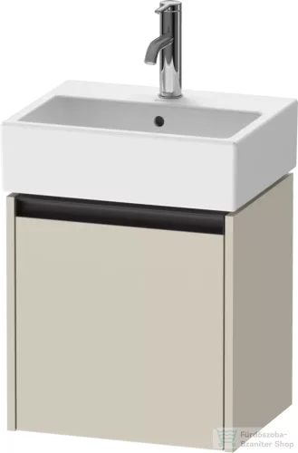 Duravit KETHO.2 43,4x33,8 cm-es, 1 ajtós alsószekrény mosdó és csaptelep nélkül, balos, szupermatt taupe K25070L83830000