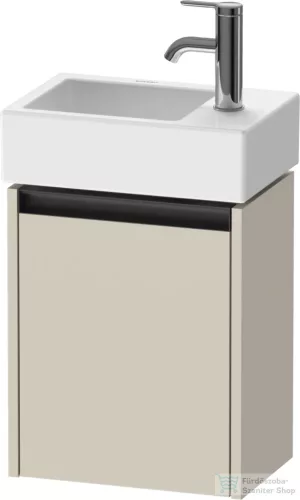 Duravit KETHO.2 36,4x23,8 cm-es, 1 ajtós alsószekrény mosdó és csaptelep nélkül, balos, szupermatt taupe K25071L83830000