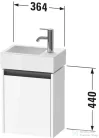 Duravit KETHO.2 36,4x23,8 cm-es, 1 ajtós alsószekrény mosdó és csaptelep nélkül, balos, szupermatt taupe K25071L83830000