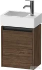 Duravit KETHO.2 36,4x23,8 cm-es, 1 ajtós alsószekrény mosdó és csaptelep nélkül, jobbos, matt sötét dió K25071R21210000