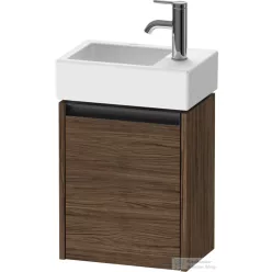   Duravit KETHO.2 36,4x23,8 cm-es, 1 ajtós alsószekrény mosdó és csaptelep nélkül, jobbos, matt sötét dió K25071R21210000