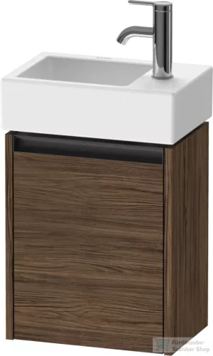 Duravit KETHO.2 36,4x23,8 cm-es, 1 ajtós alsószekrény mosdó és csaptelep nélkül, jobbos, matt sötét dió K25071R21210000