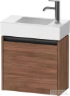 Duravit KETHO.2 48,4x23,8 cm-es, 1 ajtós alsószekrény mosdó és csaptelep nélkül, balos, matt dió K25072L79790000