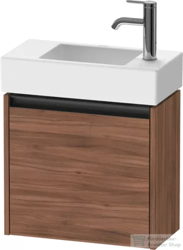 Duravit KETHO.2 48,4x23,8 cm-es, 1 ajtós alsószekrény mosdó és csaptelep nélkül, balos, matt dió K25072L79790000