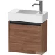 Duravit KETHO.2 48,4x23,8 cm-es, 1 ajtós alsószekrény mosdó és csaptelep nélkül, balos, matt dió K25072L79790000