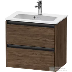   Duravit KETHO.2 61x39 cm-es 2 fiókos alsószekrény mosdó és csaptelep nélkül, sötét dió K25255021210000
