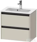 Duravit KETHO.2 61x39 cm-es 2 fiókos alsószekrény mosdó és csaptelep nélkül, matt taupe K25255091910000