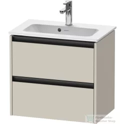   Duravit KETHO.2 61x39 cm-es 2 fiókos alsószekrény mosdó és csaptelep nélkül, matt taupe K25255091910000