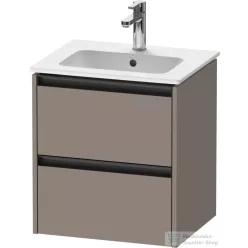   Duravit KETHO.2 51x42 cm-es 2 fiókos alsószekrény mosdó és csaptelep nélkül, matt bazalt K25261043430000