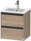 Duravit KETHO.2 51x42 cm-es 2 fiókos alsószekrény mosdó és csaptelep nélkül, márványos tölgy K25261055550000
